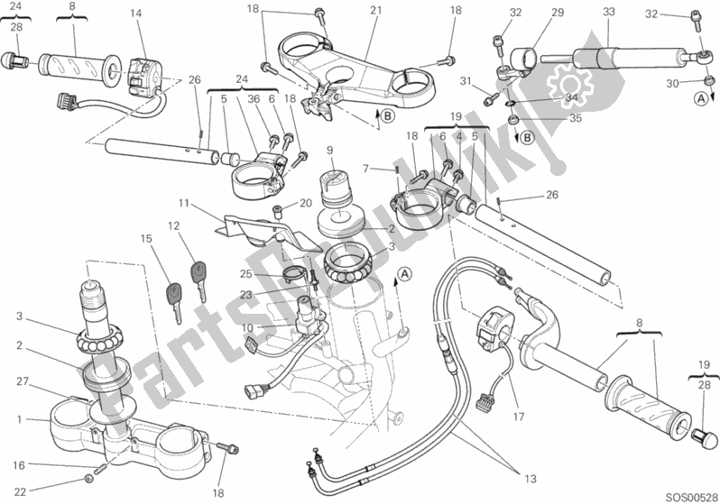 Todas las partes para Manillar de Ducati Superbike 848 EVO Corse SE 2013